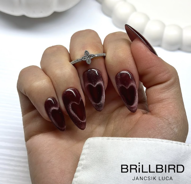 Cat eye satin Burgundy