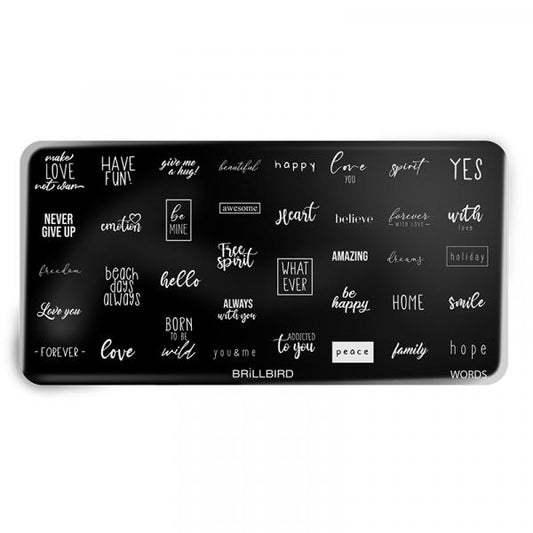 Nail stamp plate - Words