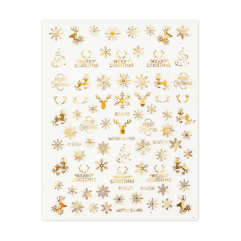 Christmas Sticker-Holo Gold WG445